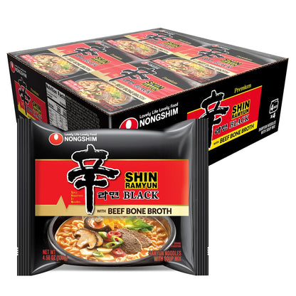 rich beef bone broth base with garlic and vegetable flakes (shiitake mushroom, green onion, red chili pepper)