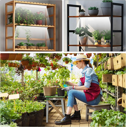 Roleadro 4-Bar 6000K Plant Light – Nursery and Bedroom Shelf with FCC Certified Cool-Running Bars