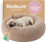 Bedsure Donut Calming Dog Bed – Soft Round Nest for Anxious Pets, 30 inch Washable Faux Fur Bed for Mindful Pet Self-Care