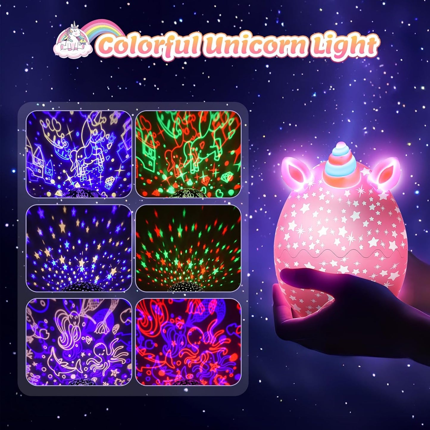 Safe Kids Night Light for Bedroom – Cool-to-Touch USB Powered 5V Projector Lamp Ages 3-12