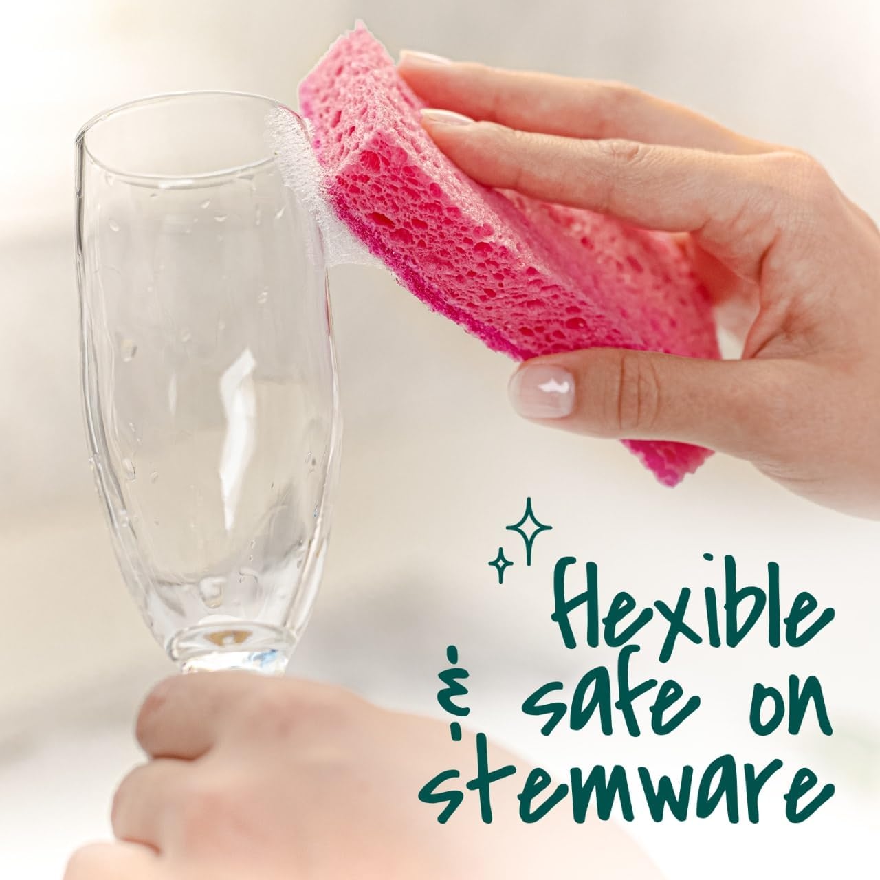 Scotch-Brite Delicate Clean Scrub Sponge – Designer-Friendly Sponge for Cozy Kitchens and Open Shelving