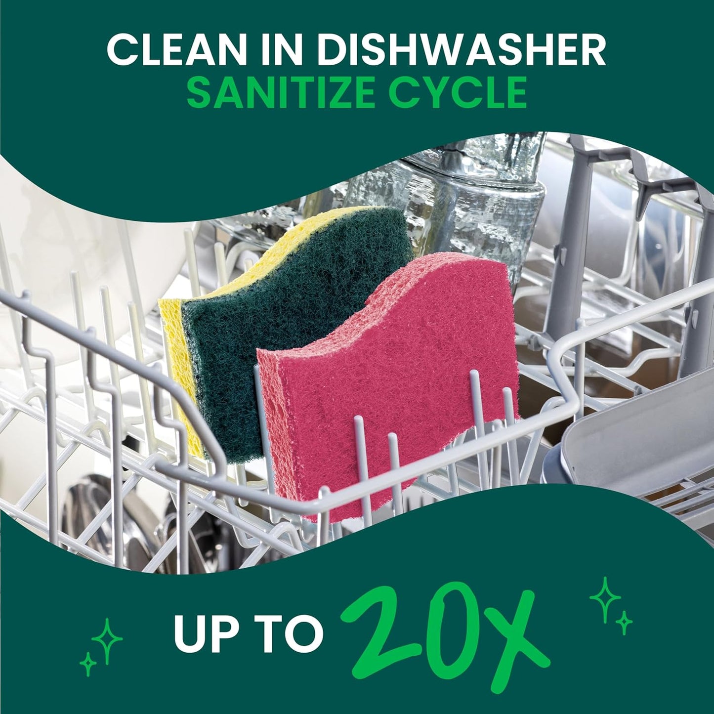 Scotch-Brite Delicate Clean Scrub Sponge – Designer-Friendly Sponge for Cozy Kitchens and Open Shelving