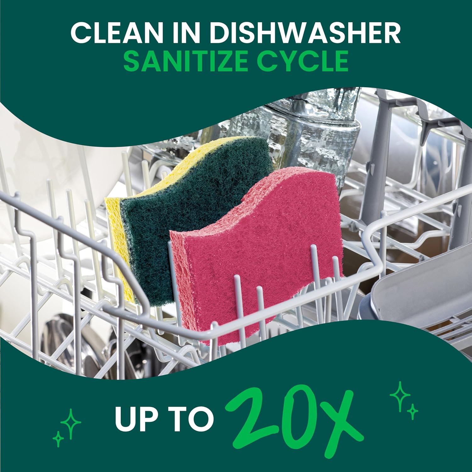 Scotch-Brite Delicate Clean Scrub Sponge – Designer-Friendly Sponge for Cozy Kitchens and Open Shelving