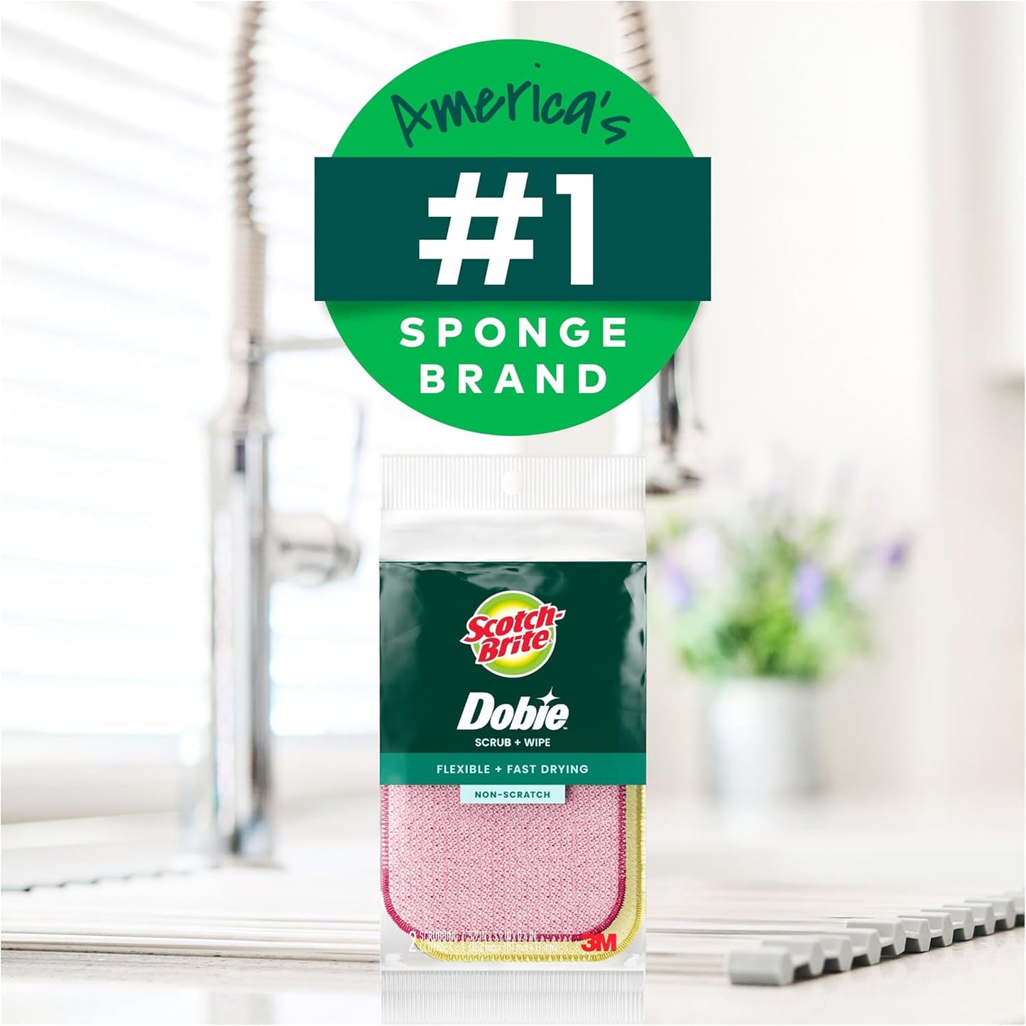 Scotch-Brite Dobie Cloths for Busy Home Managers, Fast-Absorbing Sponge Cloths for Multi-Surface Cleaning
