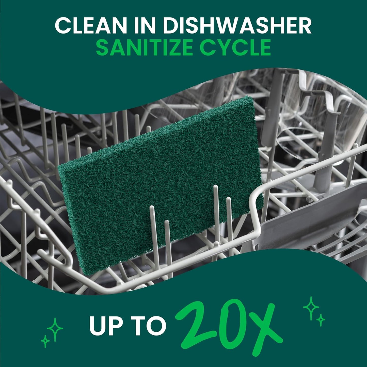 Scotch-Brite Heavy Duty Scouring Pad 8 Pack – Eco-Friendly Kitchen Scrubber Made from 100% Recycled Fibers