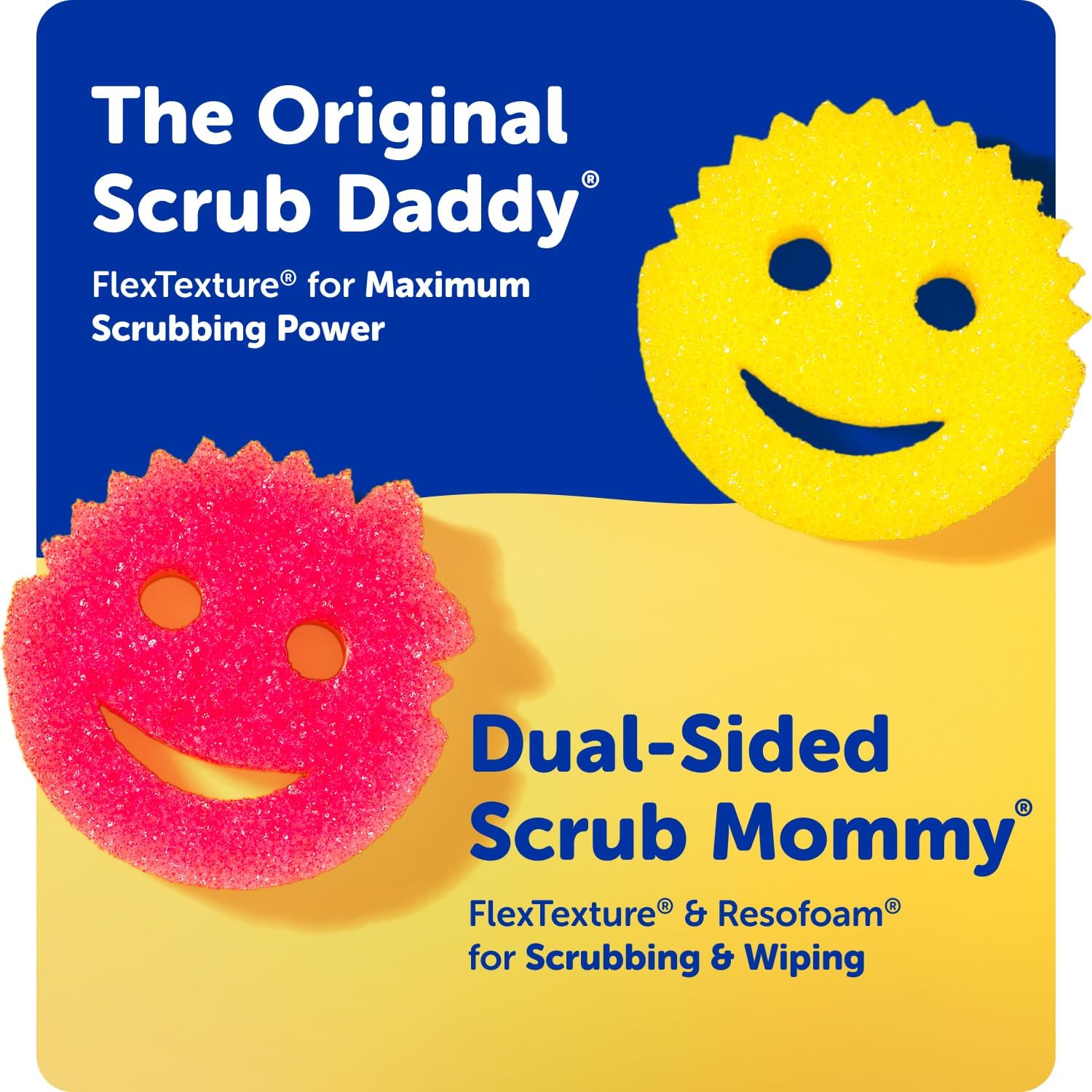 Scrub Daddy Colors Multi-Surface Sponges – One Sponge Replaces Your Entire Cleaning Supply Cabinet