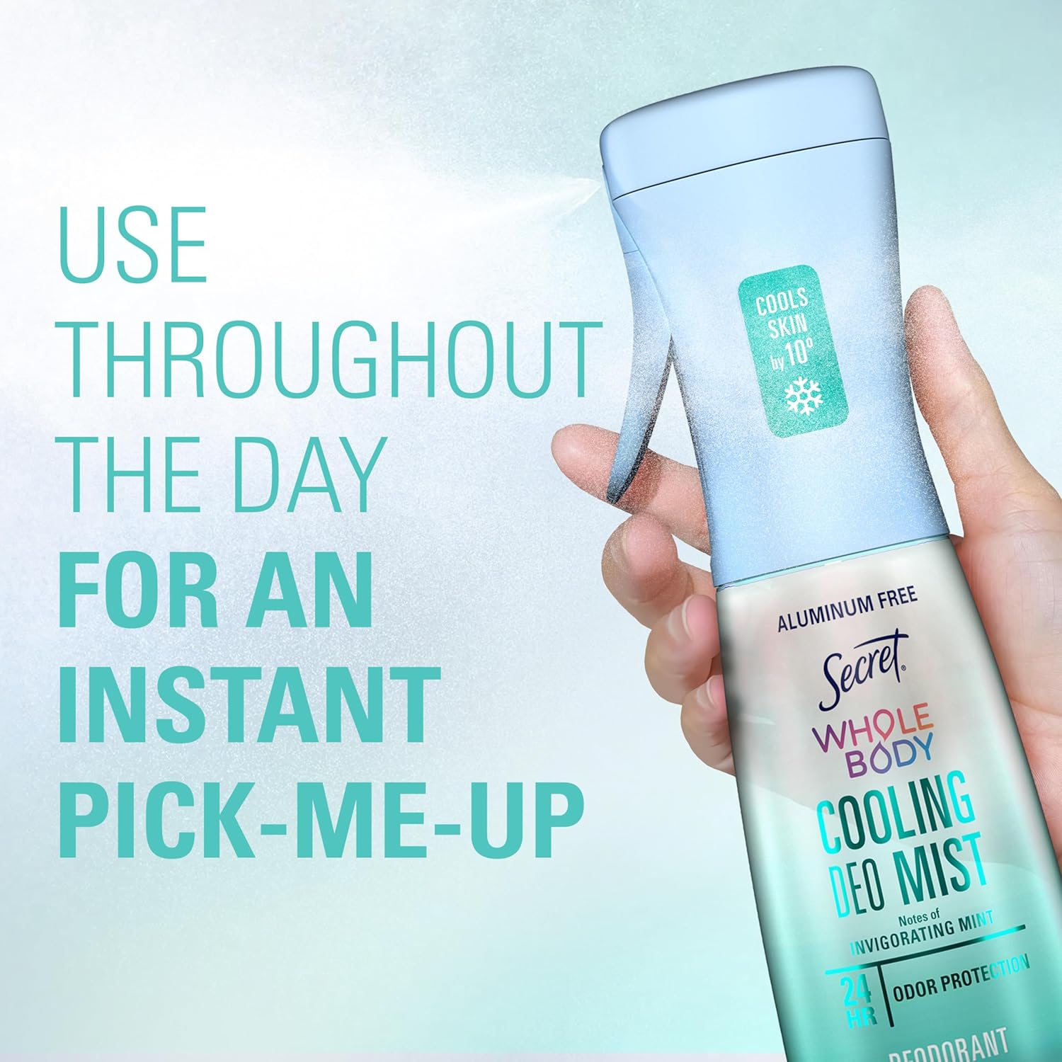 Secret Aluminum Free Deodorant Mist – Bedtime Hot Flash Relief for Menopausal Women, Relaxing Lavender 5.2 fl oz