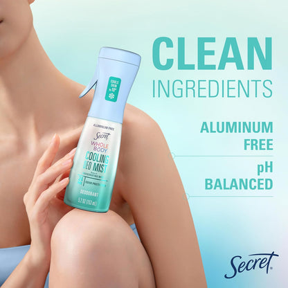 Secret Aluminum Free Deodorant Mist – Bedtime Hot Flash Relief for Menopausal Women, Relaxing Lavender 5.2 fl oz