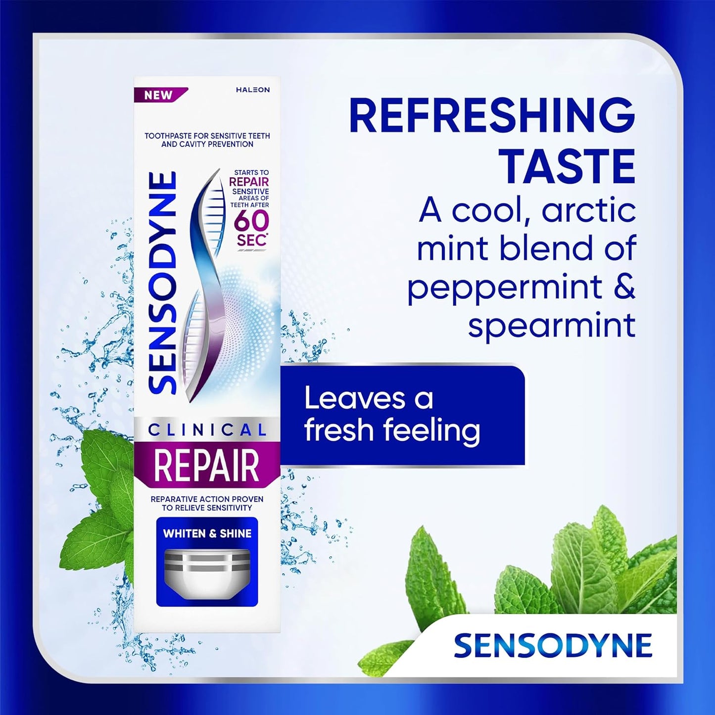 Sensodyne Clinical Repair Whiten & Shine – Safe Sensitivity Toothpaste for Households with Kids