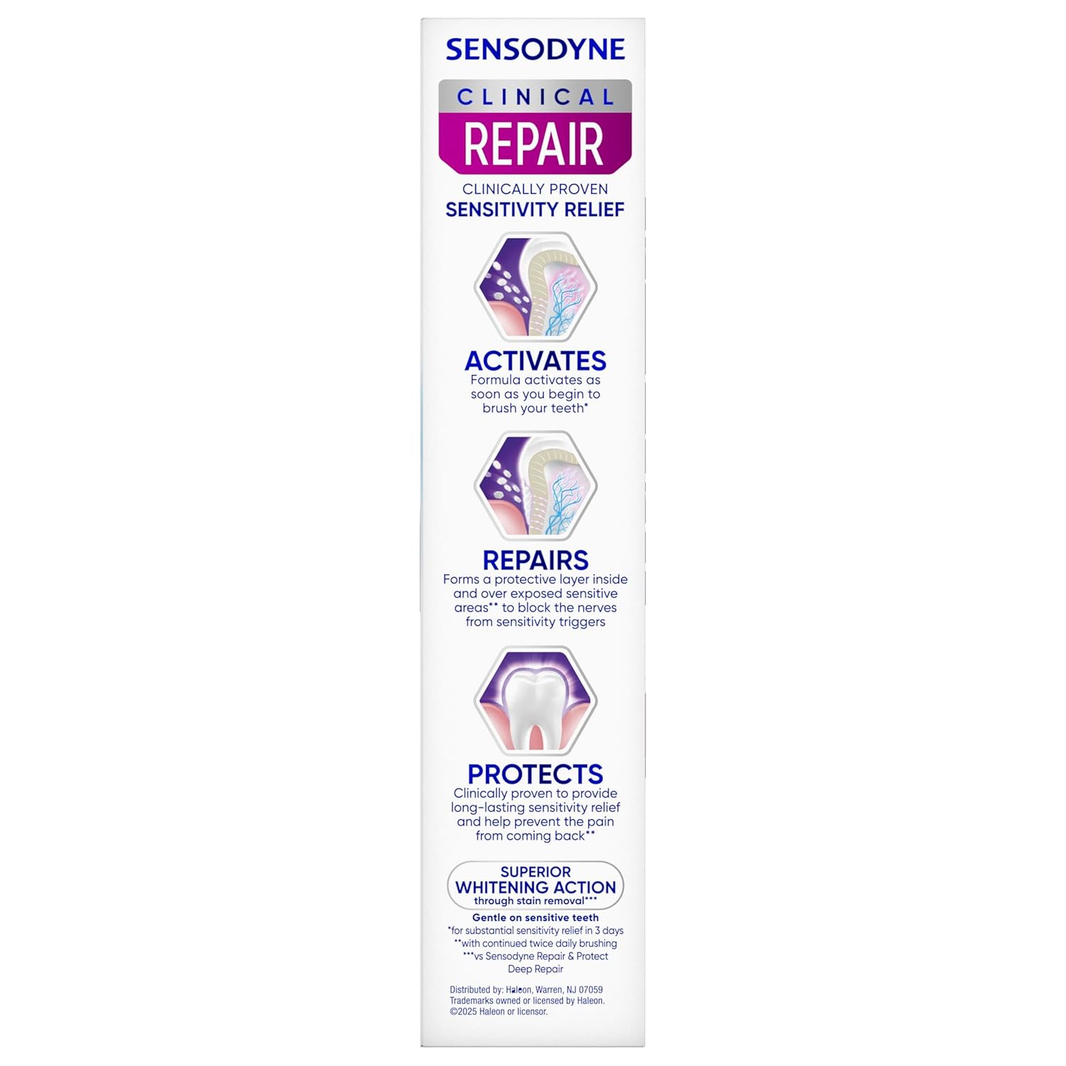 Sensodyne Clinical Repair Whiten & Shine – Safe Sensitivity Toothpaste for Households with Kids