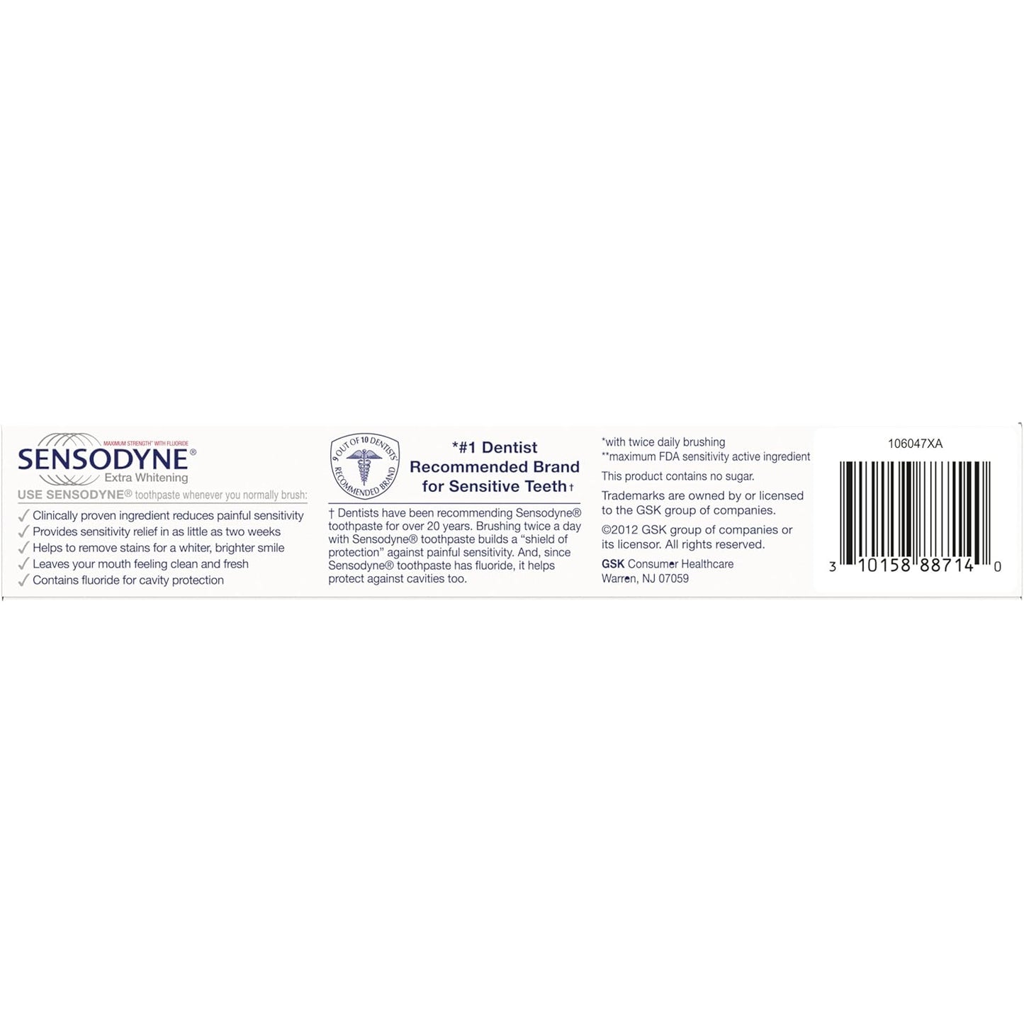 Sensodyne Extra Whitening Toothpaste for Sensitive Teeth – Stocking Stuffer & Housewarming Whitening Gift