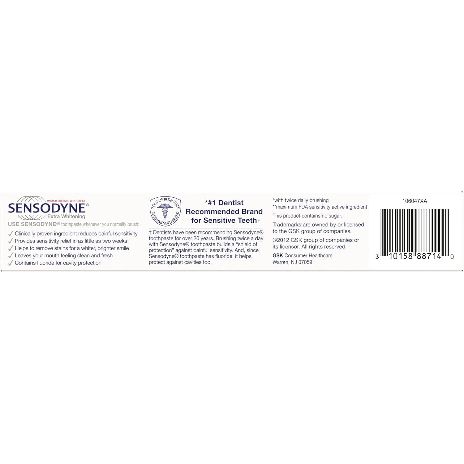 Sensodyne Extra Whitening Toothpaste for Sensitive Teeth – Stocking Stuffer & Housewarming Whitening Gift