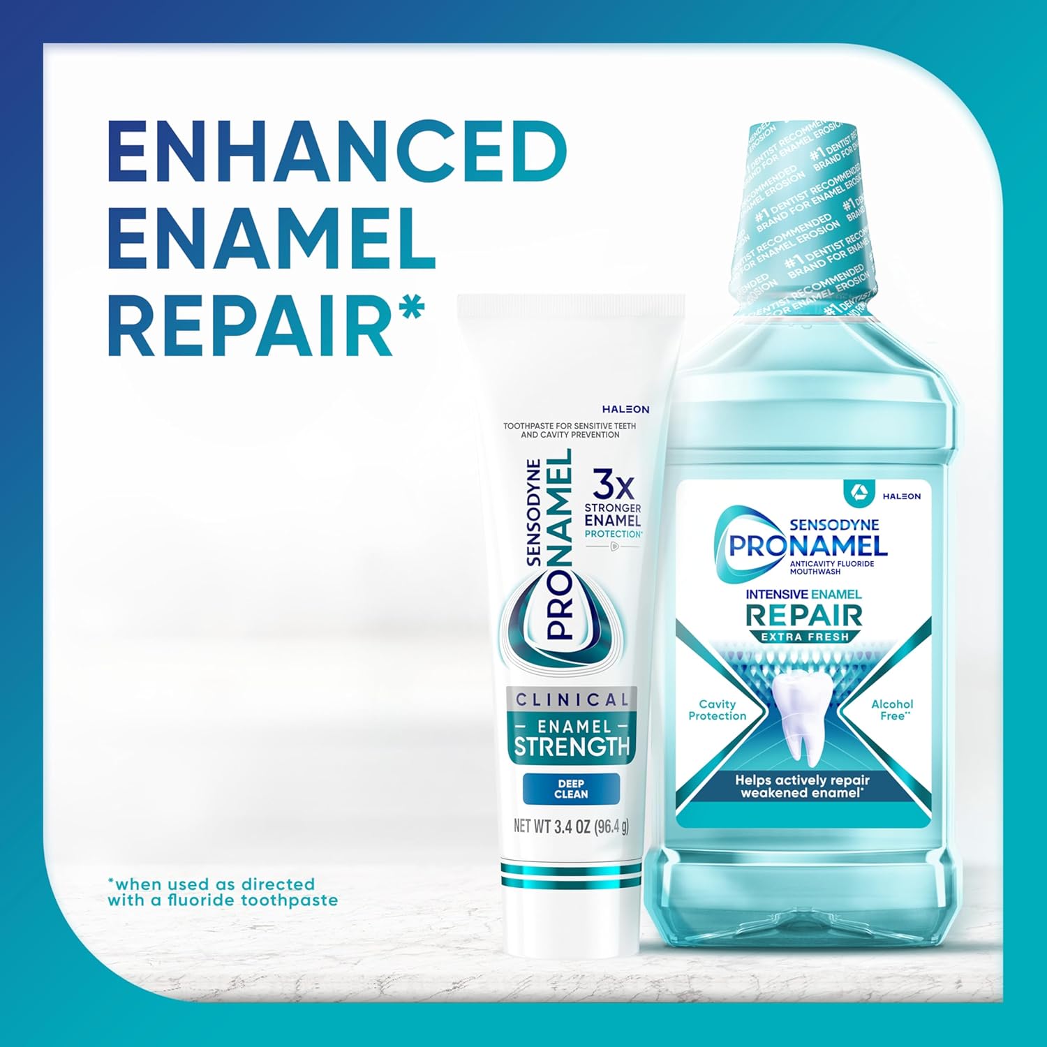 Sensodyne Pronamel Clinical Enamel Strength Toothpaste Family Bathroom Essential for Teen and Parent Use, Deep Clean Enamel Strengthening Mint