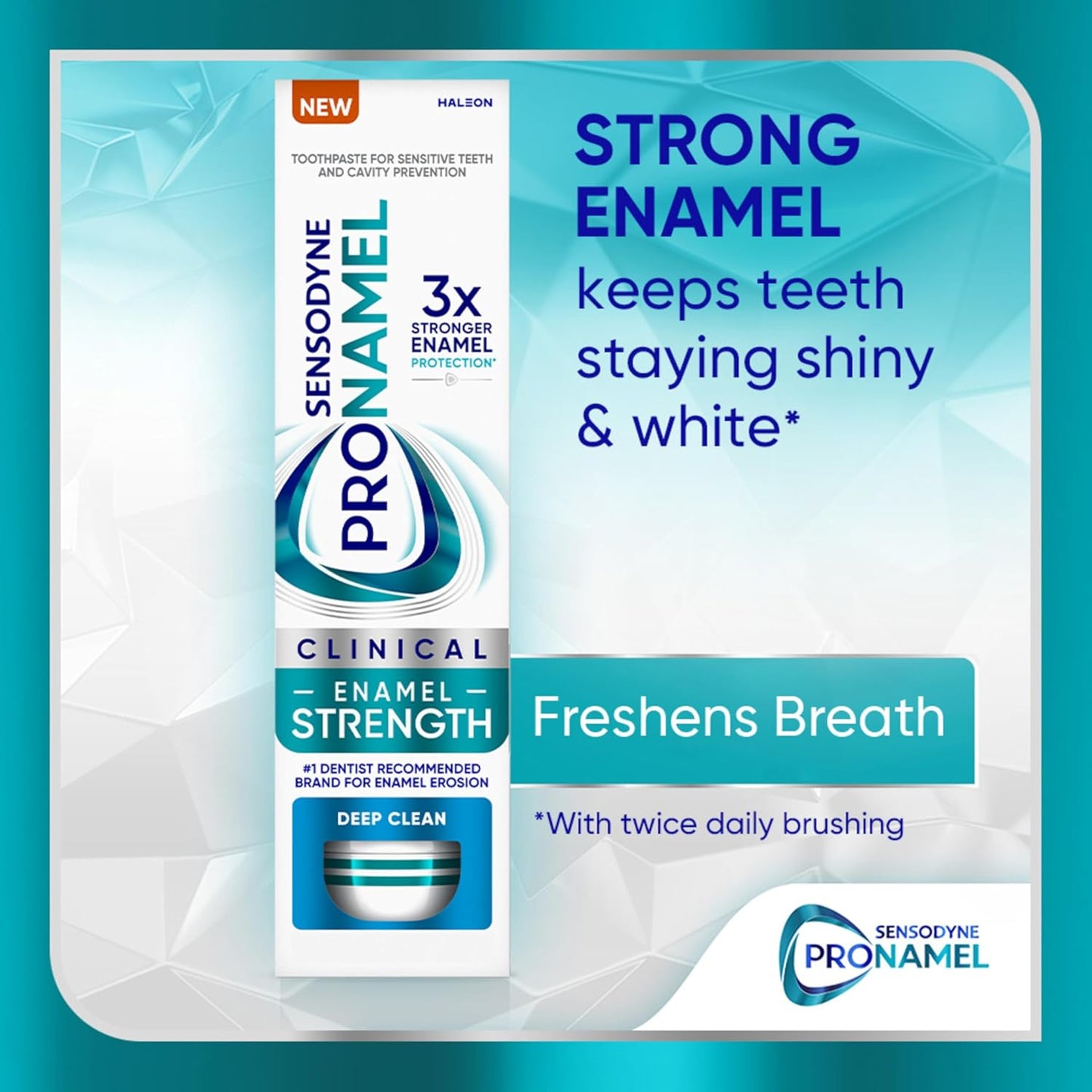 Sensodyne Pronamel Clinical Enamel Strength Toothpaste Family Bathroom Essential for Teen and Parent Use, Deep Clean Enamel Strengthening Mint