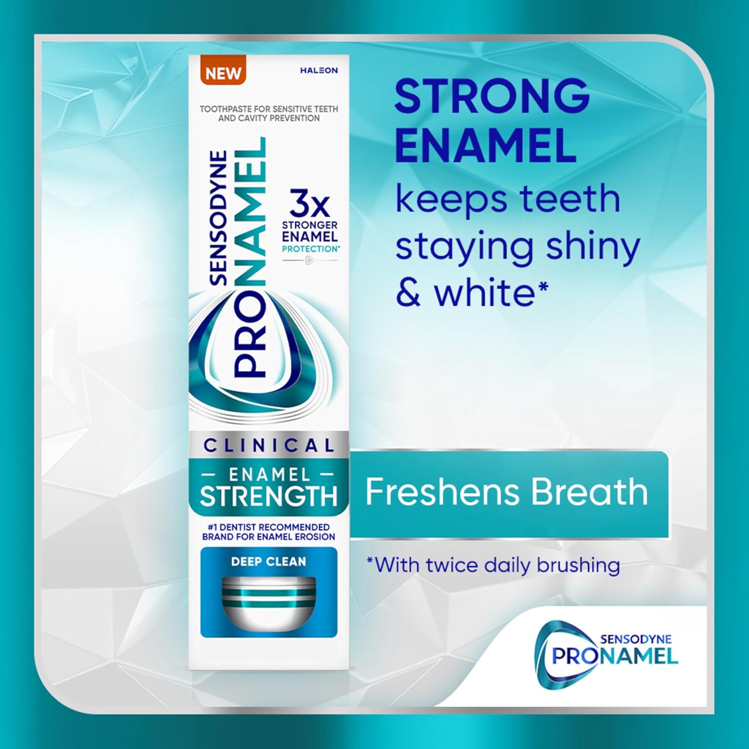 Sensodyne Pronamel Clinical Enamel Strength Toothpaste Family Bathroom Essential for Teen and Parent Use, Deep Clean Enamel Strengthening Mint