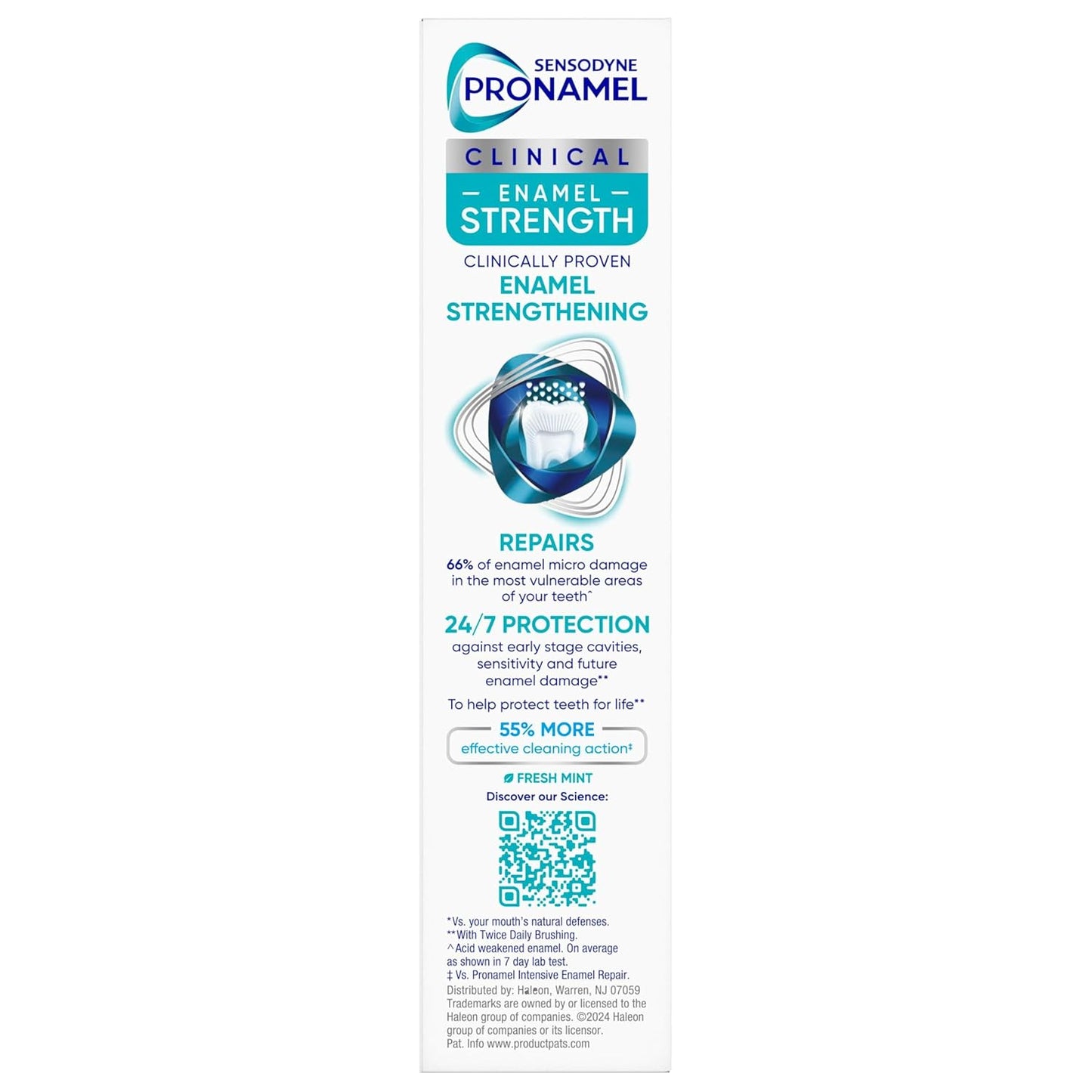 Sensodyne Pronamel Clinical Enamel Strength Toothpaste Family Bathroom Essential for Teen and Parent Use, Deep Clean Enamel Strengthening Mint