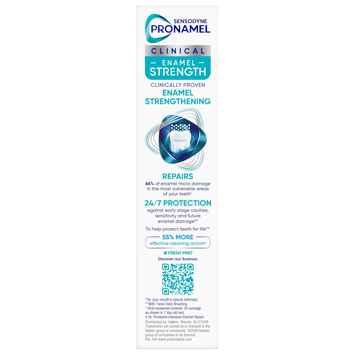 Sensodyne Pronamel Clinical Enamel Strength Toothpaste Family Bathroom Essential for Teen and Parent Use, Deep Clean Enamel Strengthening Mint
