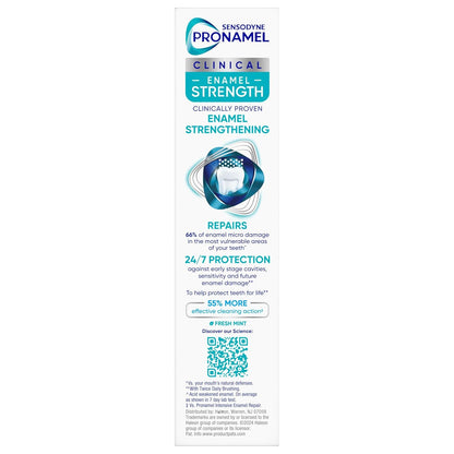 Sensodyne Pronamel Clinical Enamel Strength Toothpaste Family Bathroom Essential for Teen and Parent Use, Deep Clean Enamel Strengthening Mint