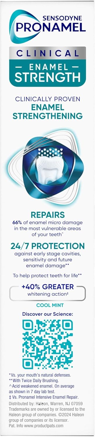 Sensodyne Pronamel Clinical Whitening – Dentist-Backed Enamel Care Safe for Adults & Families (3 Tubes)