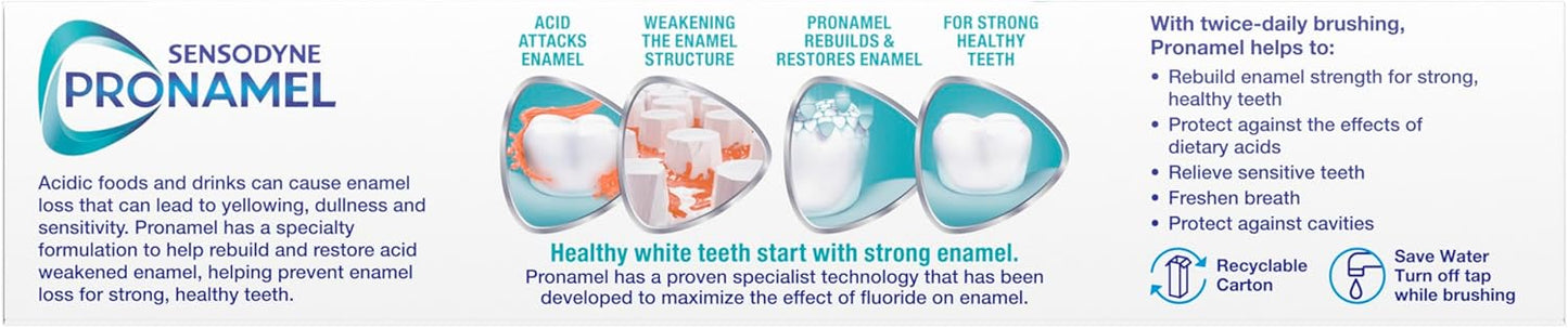 Sensodyne Pronamel Daily Protection Enamel Toothpaste for Sensitive Teeth - Mint Essence, 4 oz (Pack of 3), Low-Abrasive SLS-Free Formula for Thinned Enamel
