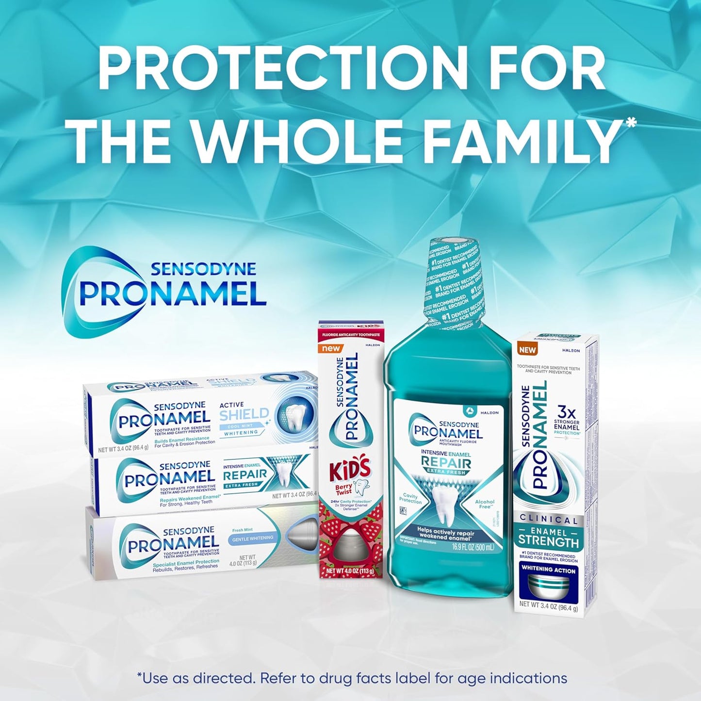 Sensodyne Pronamel Fresh Mint 4-Pack – Gentle, Non-Abrasive Sensitivity Relief Safe for Children