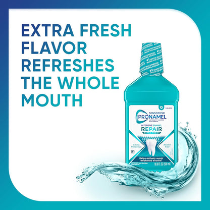 Sensodyne Pronamel Mineralizing Mouthwash – Alcohol-Free Enamel Care for a Calming Wind-Down Routine, Extra Fresh 16.9 fl oz 3 Pack