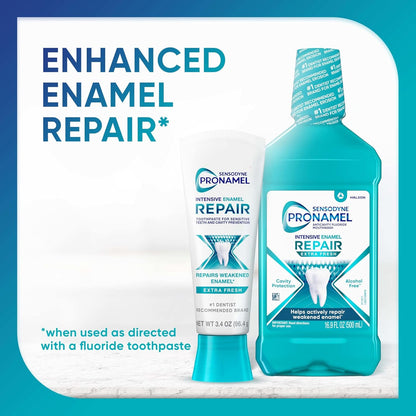 Sensodyne Pronamel Mineralizing Mouthwash – Alcohol-Free Enamel Care for a Calming Wind-Down Routine, Extra Fresh 16.9 fl oz 3 Pack