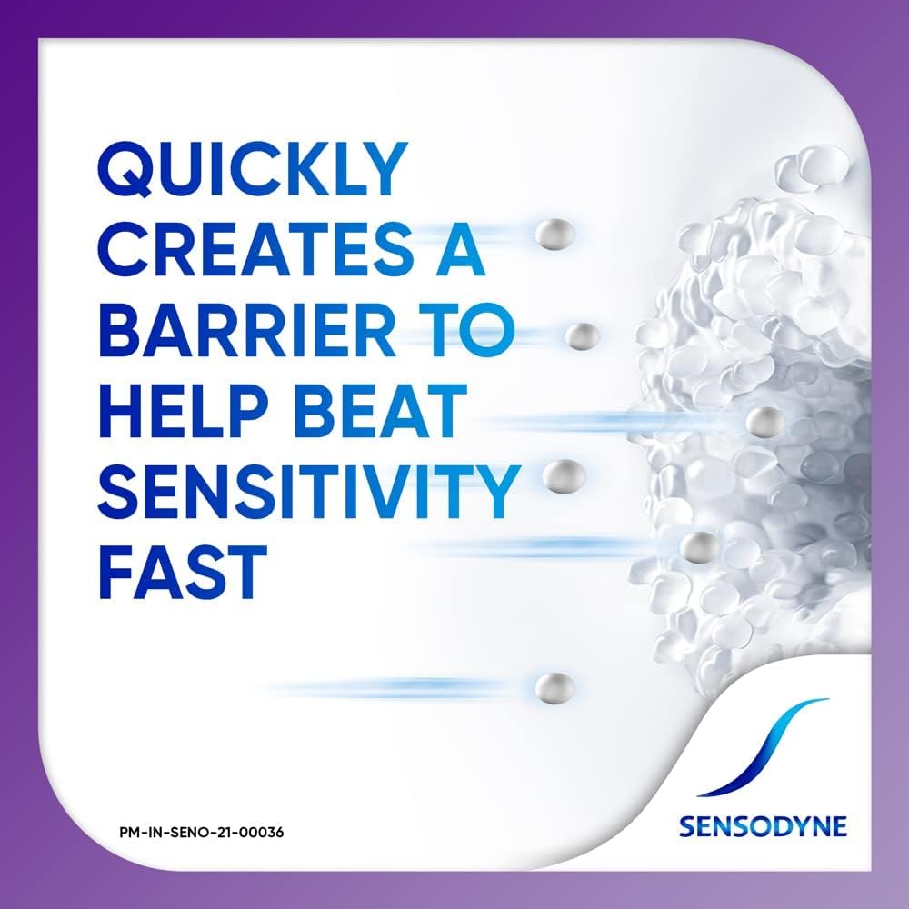 Sensodyne Rapid Relief Sensitive Toothpaste - 80 gm Two-Pack for Safe Whitening Without Harsh Abrasives