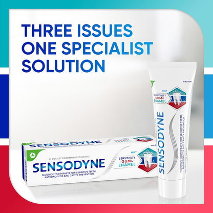 Sensodyne Sensitivity Gum and Enamel Toothpaste – Practical Housewarming Gift for New Homeowners Prioritizing Oral Health, 3-Pack