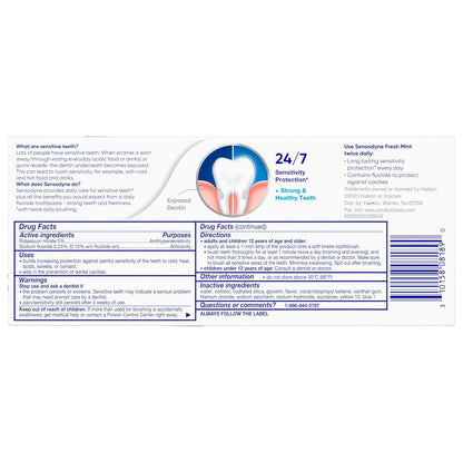 Sensodyne SLS-Free Sensitive Teeth Toothpaste – Clinically Validated Relief and Fluoride Cavity Protection, 4 oz Two-Pack