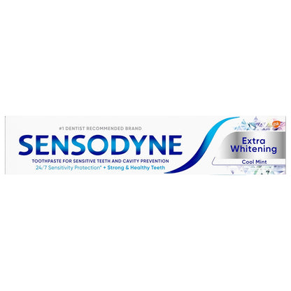 Sensodyne Whitening Toothpaste – Gentle, SLS-Free Formula Safe for the Whole Family, Cool Mint, 4 Tubes