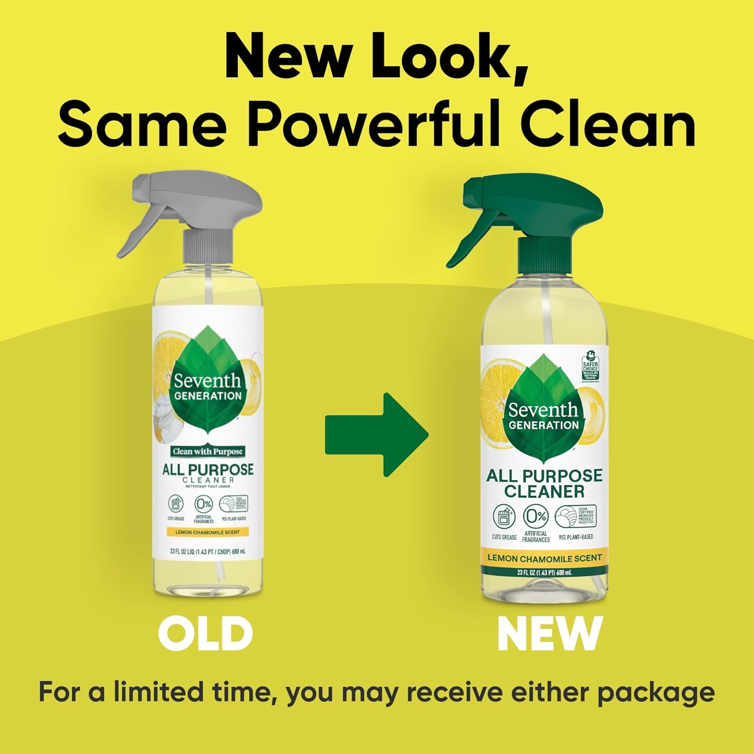 Seventh Generation All Purpose Cleaner – Flameless No-Rinse Degreaser for Homes with Curious Kids, Pack of 8