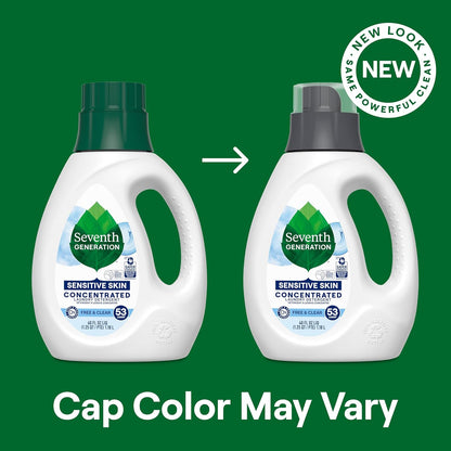 Seventh Generation Concentrated Laundry Soap for Households Avoiding Optical Brighteners, 53 Loads Sensitive Skin