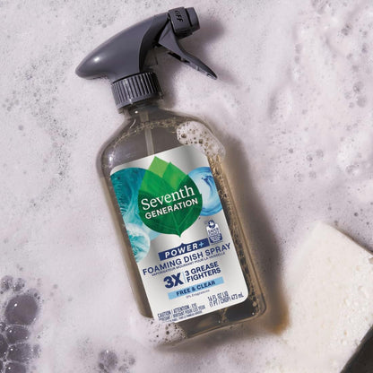Seventh Generation Foaming Dish Spray — Fragrance and Dye-Free Formula for Child-Safe Post-Meal Cleanup