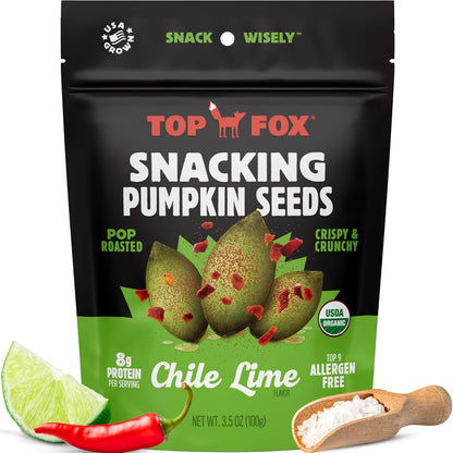 shell-free pumpkin seeds pop-roasted without added oils or chemicals