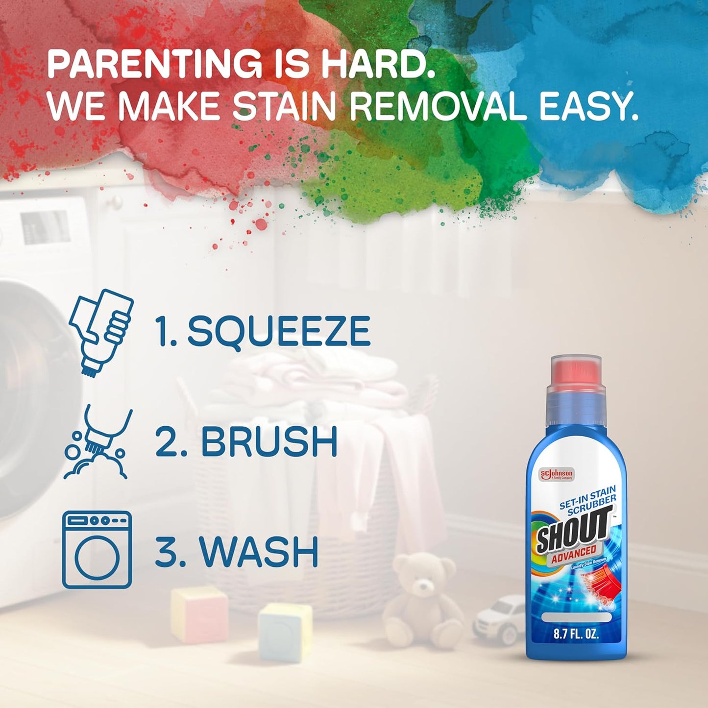 Shout Advanced Gel Stain Remover for Outdoor and Athletic Gear, Concentrated Spot Treatment for Cleat Marks, Turf Stains, and Field Dirt on Jerseys