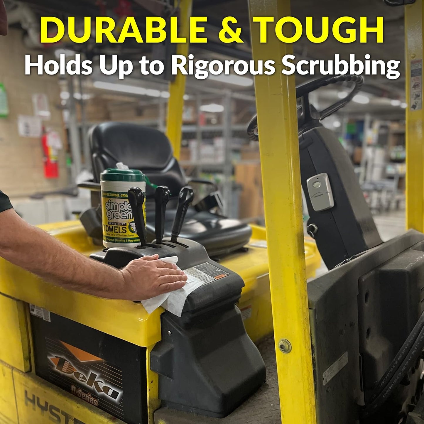 Simple Green Heavy-Duty Cleaning Wipes for Streamlined Garages, One-Step Degreasing Towels
