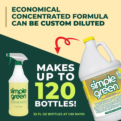 Simple Green Industrial Cleaner and Degreaser 1 Gal. Lemon Scent – Driveway and Concrete Oil Stain Remover for Outdoor Spaces