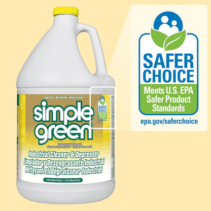 Simple Green Industrial Cleaner and Degreaser 1 Gal. Lemon Scent – Driveway and Concrete Oil Stain Remover for Outdoor Spaces