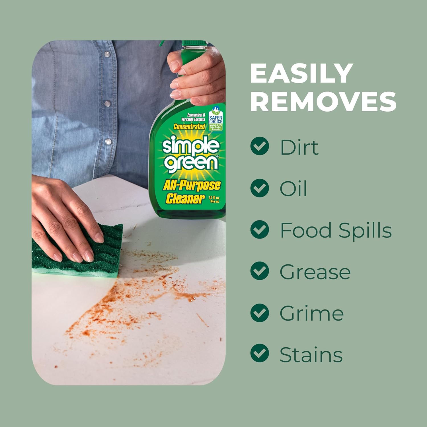 Simple Green Multi-Surface Cleaner – Desk, Keyboard, and Counter Spray for Remote Workers