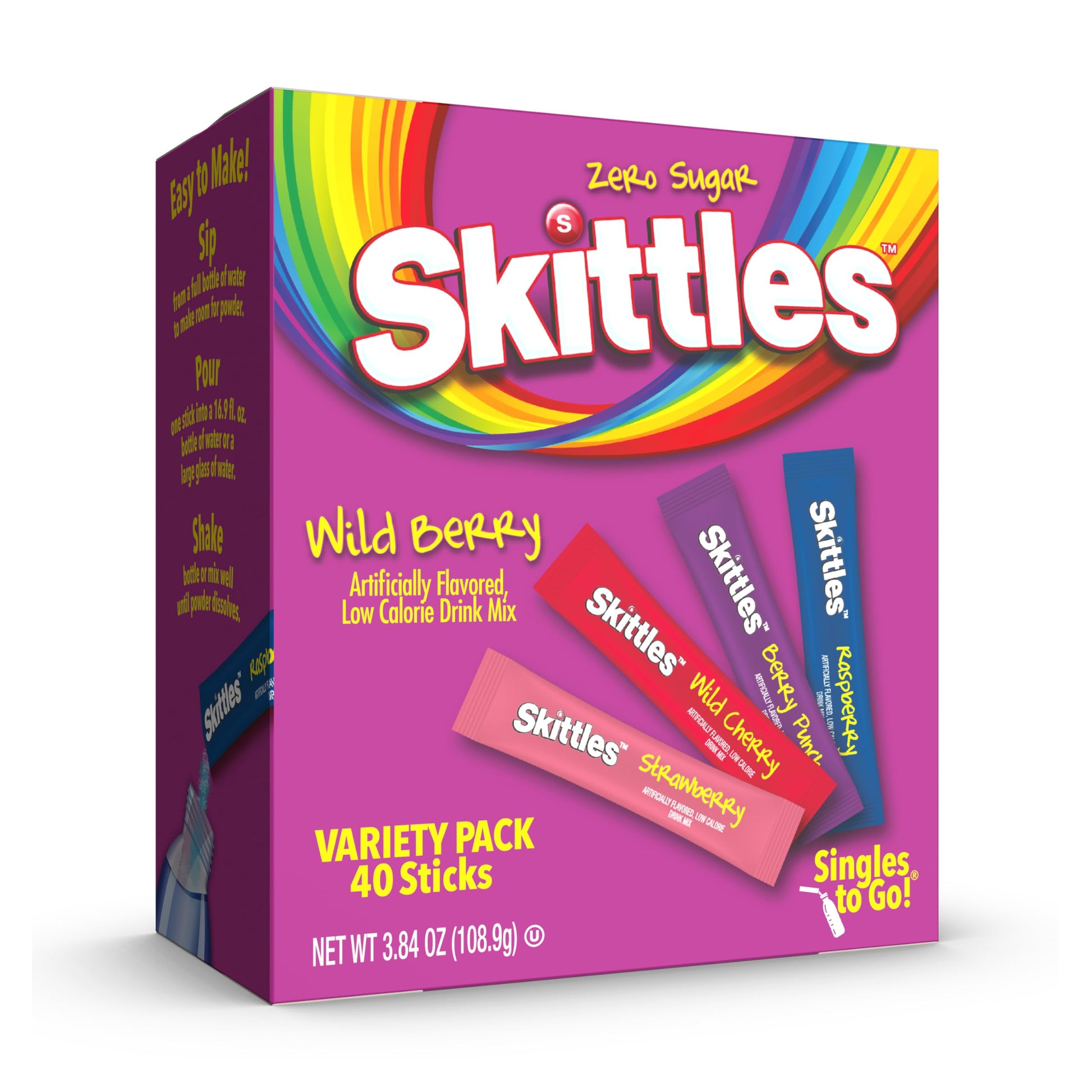 Skittles Singles To Go Powdered Drink Mix – Thoughtful Hydration Gift for Cancer Patients and Recovery Warriors