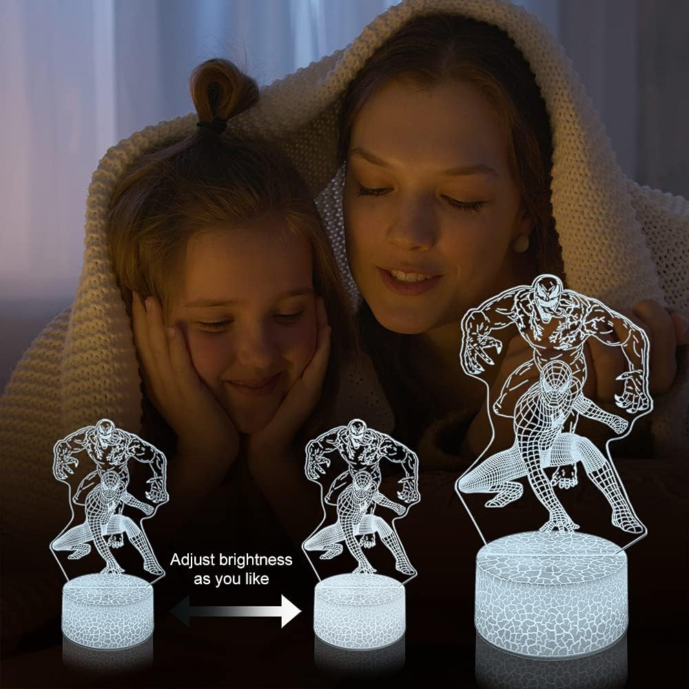 Smokeless 3D Superhero LED Lamp – Indoor Safe Night Light for Bedroom and Nursery, Child and Pet Friendly Design