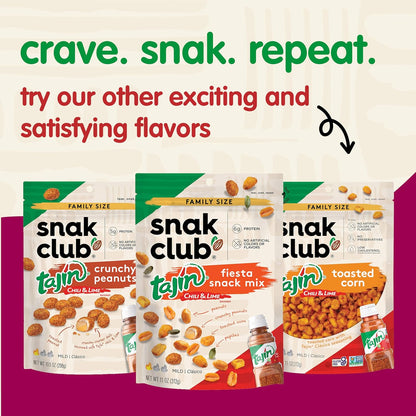 Snak Club Tajín Roasted Peanuts – Backyard BBQ and Patio Snack with Bold Chili-Lime Flavor, 12 oz