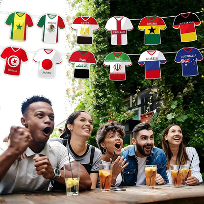 Soccer Bunting Banner – Housewarming Present for the Host Who Throws Watch Parties, 49 Country Flag Set
