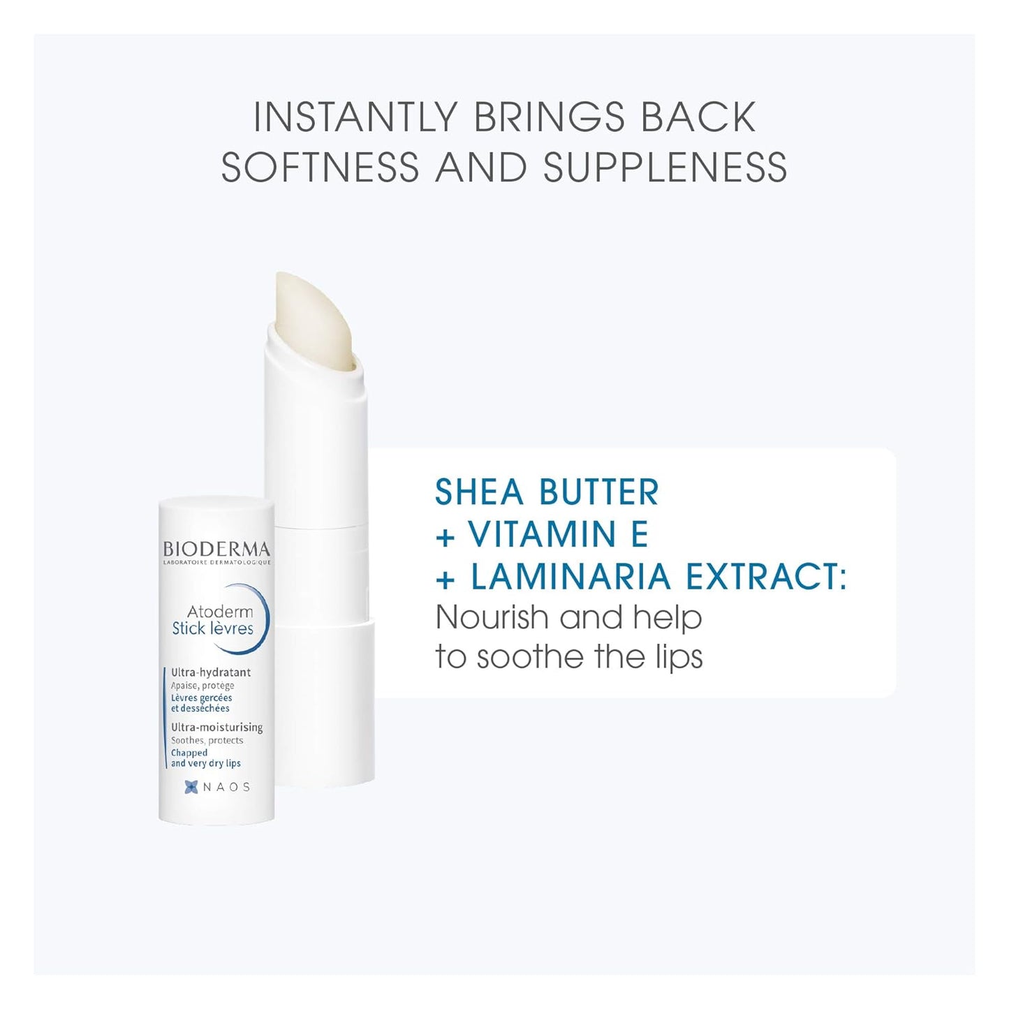 soft and creamy texture formulated for sensitive lips