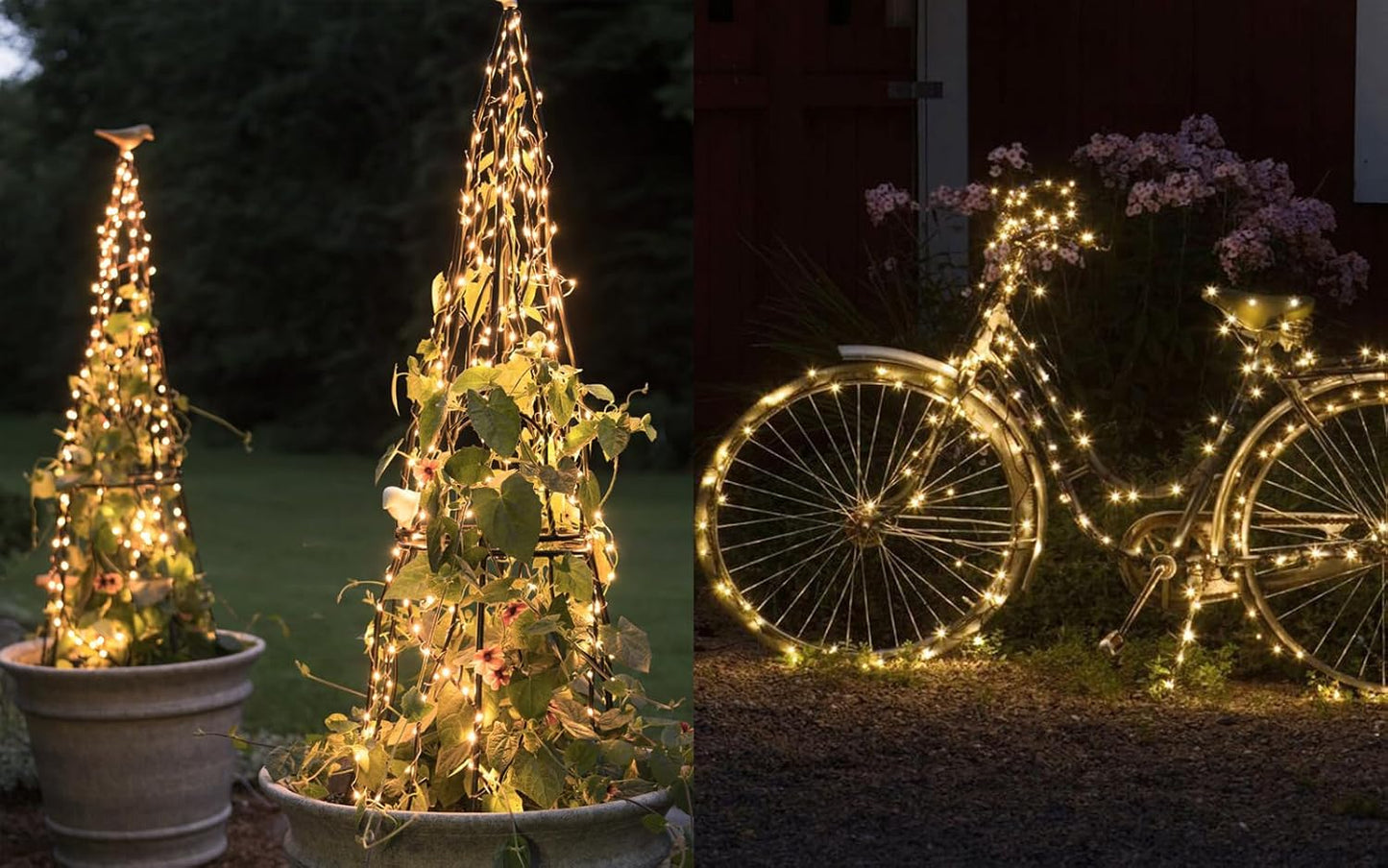 Solhice 2 Pack Outdoor Fairy Lights 40ft – Weather Resistant Garland for Tent, Canopy, and Garden Party