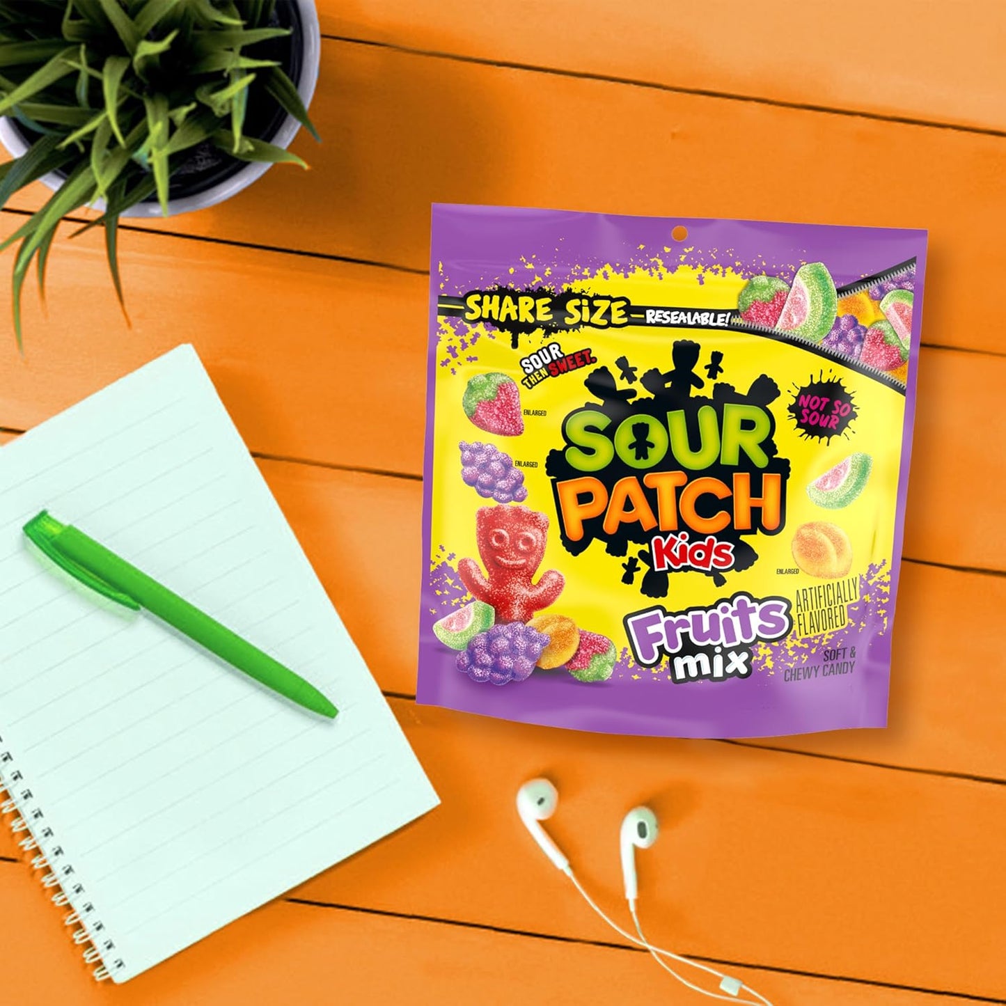 SOUR PATCH KIDS Assorted Fruit Gummies for Valentine's Day Gift Tins and Stocking Stuffers, 11.03 oz