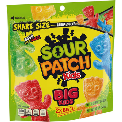 SOUR PATCH KIDS Big Kids Chewy Sour Candy Care Package, 12 oz Fun Gift for College Students