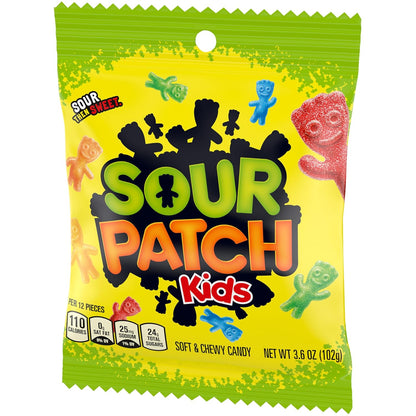 Sour Patch Kids Original Soft & Chewy Candy Multipack – Valentine's Day Classroom Gift and Holiday Stocking Stuffer for Teens