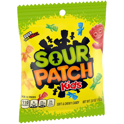 Sour Patch Kids Original Soft & Chewy Candy Multipack – Valentine's Day Classroom Gift and Holiday Stocking Stuffer for Teens